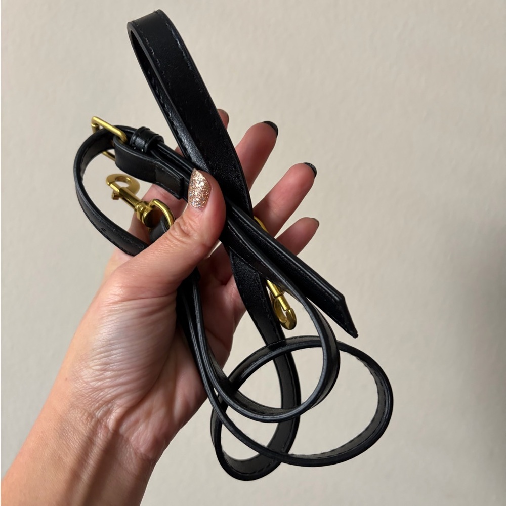 Black Quilted Crossbody Bag with Gold Hardware - Picture 6 of 6